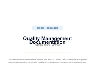 write as9100 and iso 9001 documentation and sops