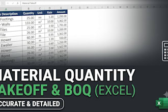 do material quantity takeoff and boq in excel