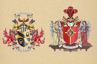 design custom luxury heraldic family crest coat of arms logo