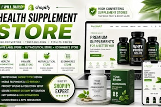 build health supplement store, private label store, nutraceutical store