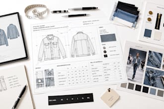 create fashion tech pack, product development pack and technical specification