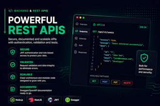 create or fix a nodejs or nestjs rest API