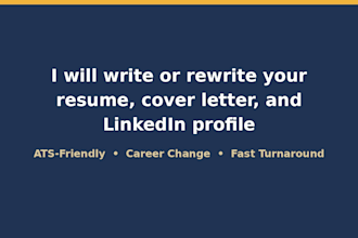 write or rewrite your resume cover letter and linkedin profile