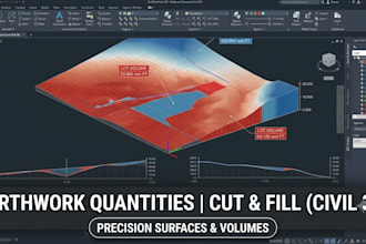 calculate earthwork quantities using civil 3d