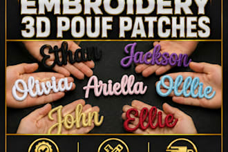 do embroidery digitizing 3d pouf patch