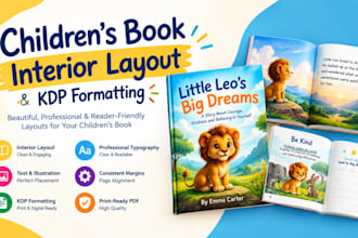format and design childrens book interior layout for amazon KDP