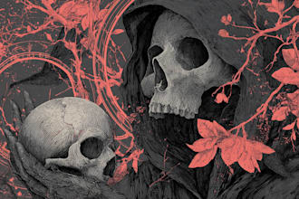 draw detailed dark art illustration in hand drawn style