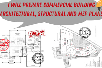 draw and stamp architectural structural and mep plans for commercial buildings
