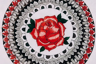create a unique hand drawn mandala art design