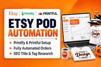 setup etsy print on demand store with printify and printful automation