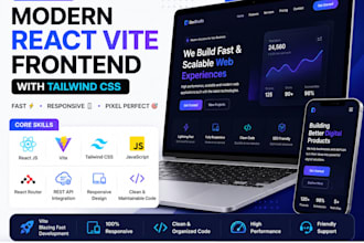 build modern react vite frontend with tailwind CSS