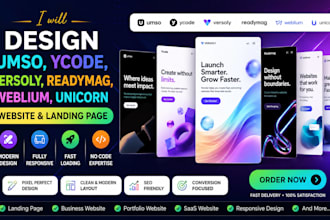 design umso ycode versoly readymag weblium unicorn platform website landing page