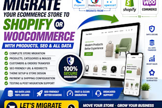 migrate opencart ecommerce store to shopify woocommerce with products SEO data