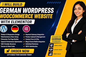 build german wordpress website german website woocommerce website with elementor