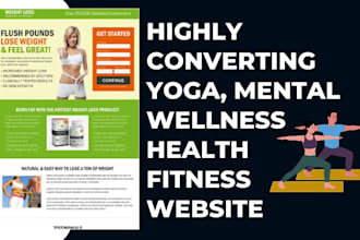 design highly converting yoga mental wellness health fitness website