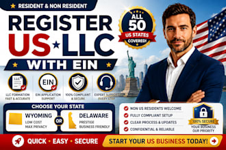 register US llc with ein, wyoming or delaware company formation