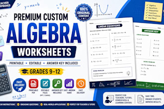 create custom math worksheets for teachers and tutors