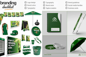 design business logo, brand identity and branding kit