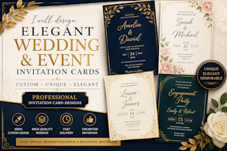 design elegant wedding and event invitation cards