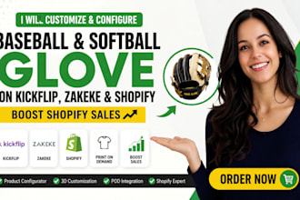 customize kickflip zakeke shopify baseball glove product configurator pod zepto