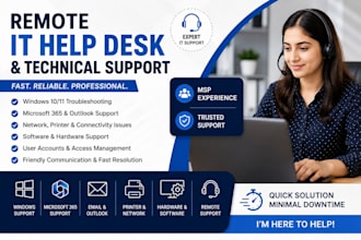 provide remote IT help desk and technical support services