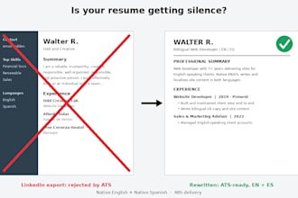 rewrite your resume in english and spanish for remote jobs