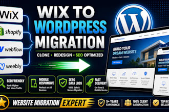 wix to wordpress, website migration wordpress website clone website, wix website