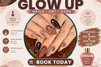 design editable canva social media templates for nail artists