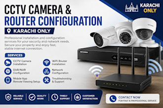 install and configure cctv cam and wifi routers in karachi