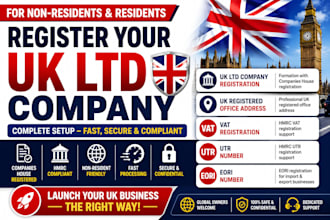 register UK ltd company with office address, vat, utr, eori
