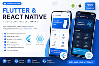 do mobile app development, android ios app as flutter react native developer
