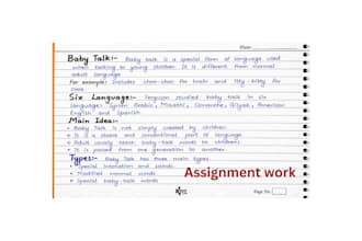 do beautiful aesthetic handwritten notes and assignments