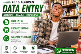do ecommerce data entry and customer support via whatsapp