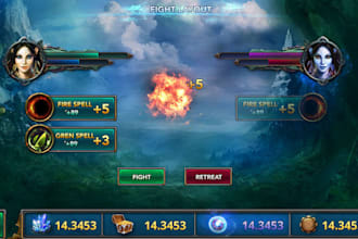create mobile game UI, unity 2d game UI, cartoon game UI, fantasy game UI design