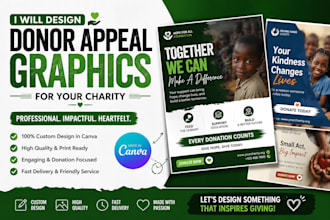 design donor appeal graphics for your charity in canva