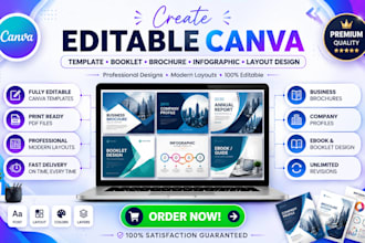 create editable canva template booklet brochure infographic layout design