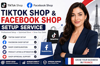 fix and set up france tiktok shop, shopify dropshipping, and facebook shop