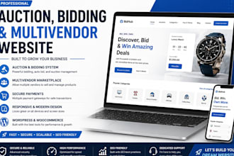 build auction website, bidding website multivendor website and wordpress website
