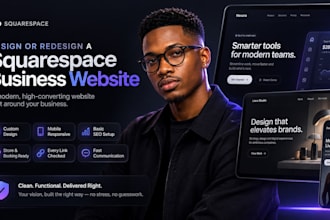 design or redesign squarespace website, squarespace business website development