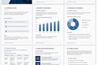 research information and create clear business reports