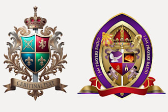 design heraldic coat of arms emblem family crest logo