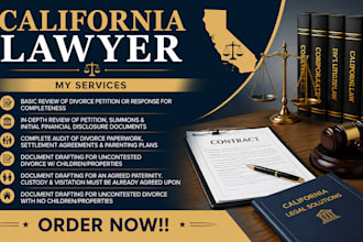 review and prepare california divorce and family law documents