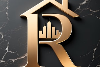 unique luxury real estate, property and construction logo design