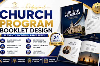 design church program booklet, church flyer, event flyer, funeral program