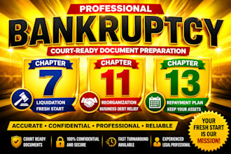 prepare chapter 7 and 13 bankruptcy documents