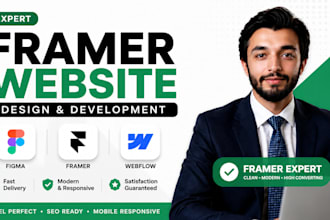 design a responsive framer website or convert figma to framer