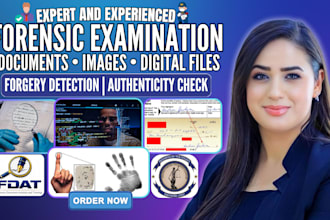 do forensic document analysis, signature verification, handwriting examination