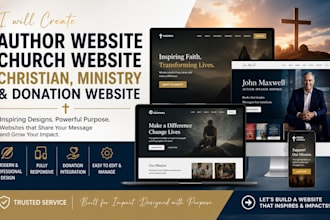 create author website, church website, christian, ministry and donation website