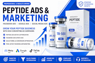 solve peptide ads issue peptide marketing peptide sociel media, fb ads campaign