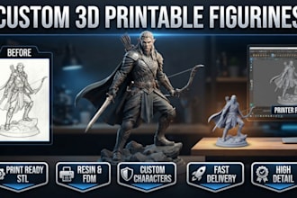 create custom, high detail 3d figurines with print ready stl files